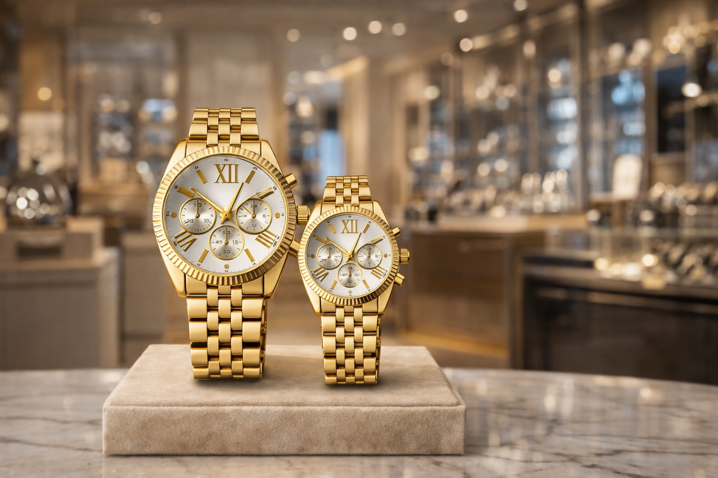 Faronni™ GOLDENO Kadın Erkek Çift Saatleri - Eko Goldeno Luxury