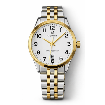 Faronni™ STYLE MARE Kadın Erkek Çift Saatleri - Gold Gümüş Beyaz Ekran Çift Saati