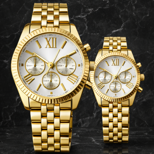 Faronni™ GOLDENO Kadın Erkek Çift Saatleri - Eko Goldeno Luxury