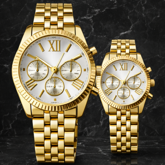 Faronni™ GOLDENO Kadın Erkek Çift Saatleri - Eko Goldeno Luxury