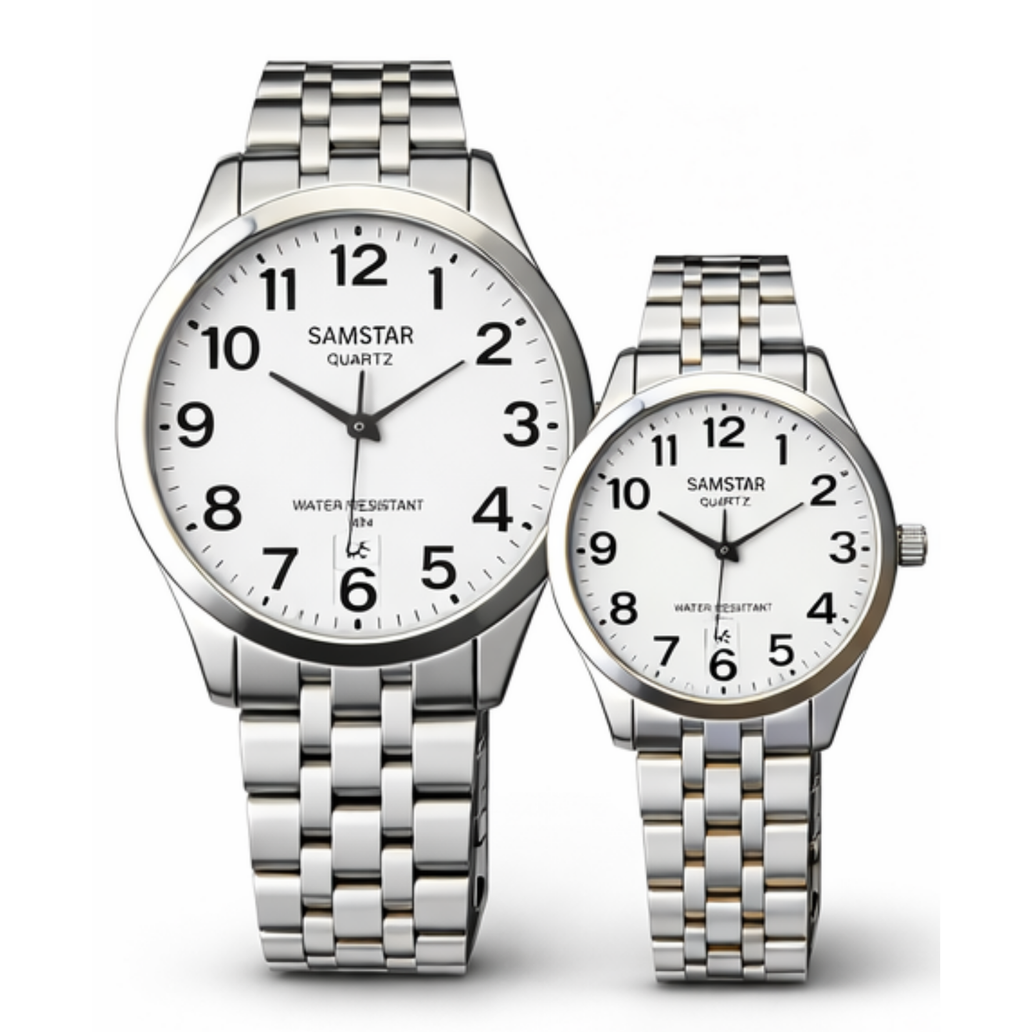 Faronni™ MERLO Kadın Erkek Çift Saatleri - Merlo Eko Çelik Gövde Kasa Saati Çifti