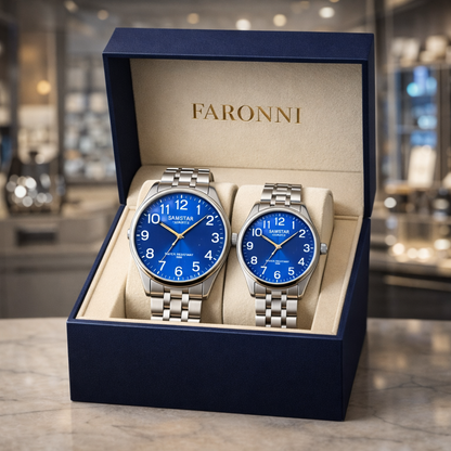 Faronni™ SKY BLUE Kadın Erkek Çift Saatleri - Premium Kadın Erkeke Çift Saatleri